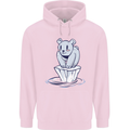 Floating Polar Bear Environment Climate Change Mens 80% Cotton Hoodie Light Pink