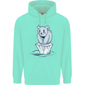 Floating Polar Bear Environment Climate Change Mens 80% Cotton Hoodie Peppermint