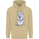 Floating Polar Bear Environment Climate Change Mens 80% Cotton Hoodie Sand