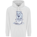 Floating Polar Bear Environment Climate Change Mens 80% Cotton Hoodie White