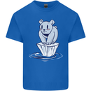Floating Polar Bear Environment Climate Change Mens Cotton T-Shirt Tee Top Royal Blue