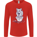 Floating Polar Bear Environment Climate Change Mens Long Sleeve T-Shirt Red