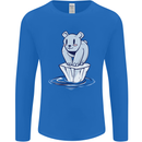 Floating Polar Bear Environment Climate Change Mens Long Sleeve T-Shirt Royal Blue