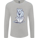 Floating Polar Bear Environment Climate Change Mens Long Sleeve T-Shirt Sports Grey