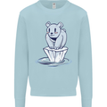Floating Polar Bear Environment Climate Change Mens Sweatshirt Jumper Light Blue