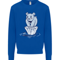 Floating Polar Bear Environment Climate Change Mens Sweatshirt Jumper Royal Blue