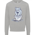Floating Polar Bear Environment Climate Change Mens Sweatshirt Jumper Sports Grey