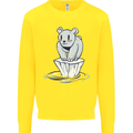 Floating Polar Bear Environment Climate Change Mens Sweatshirt Jumper Yellow