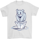 Floating Polar Bear Environment Climate Change Mens T-Shirt 100% Cotton White