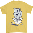 Floating Polar Bear Environment Climate Change Mens T-Shirt 100% Cotton Yellow