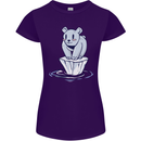 Floating Polar Bear Environment Climate Change Womens Petite Cut T-Shirt Purple