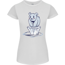 Floating Polar Bear Environment Climate Change Womens Petite Cut T-Shirt White