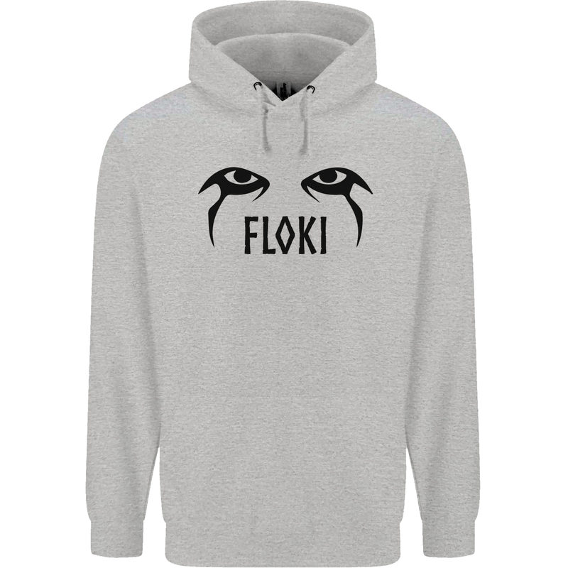 Floki Eyes Vikings Valhalla Odin Childrens Kids Hoodie Sports Grey