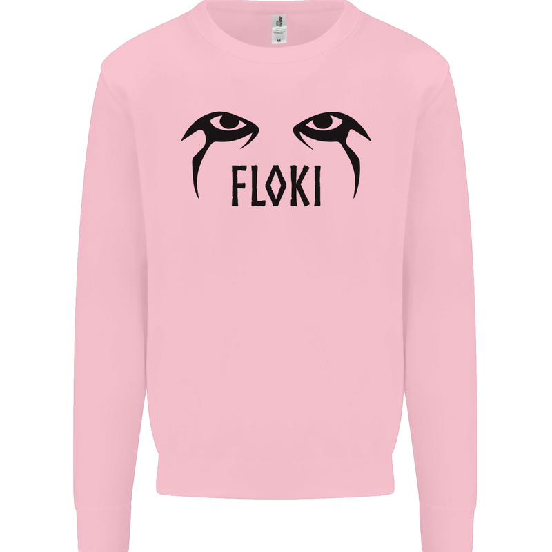 Floki Eyes Vikings Valhalla Odin Kids Sweatshirt Jumper Light Pink