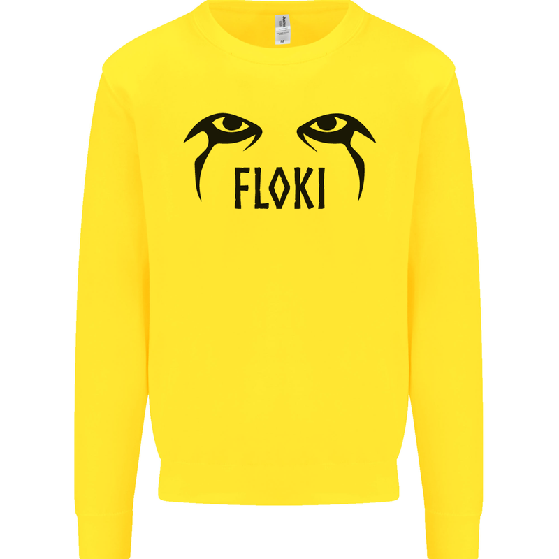 Floki Eyes Vikings Valhalla Odin Kids Sweatshirt Jumper Yellow
