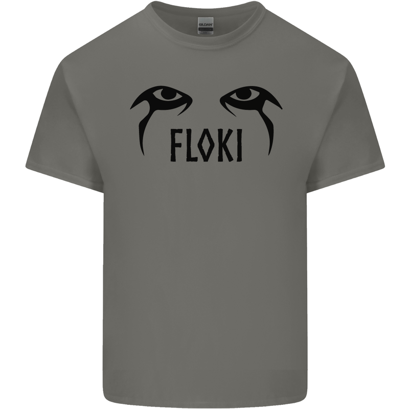 Floki Eyes Vikings Valhalla Odin Kids T-Shirt Childrens Charcoal