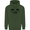 Floki Eyes Vikings Valhalla Odin Mens 80% Cotton Hoodie Forest Green