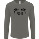Floki Eyes Vikings Valhalla Odin Mens Long Sleeve T-Shirt Charcoal