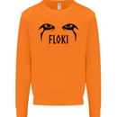 Floki Eyes Vikings Valhalla Odin Mens Sweatshirt Jumper Orange