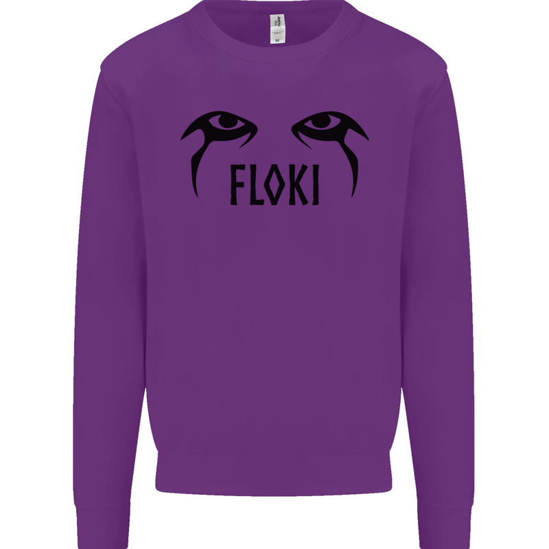 Floki Eyes Vikings Valhalla Odin Mens Sweatshirt Jumper Purple