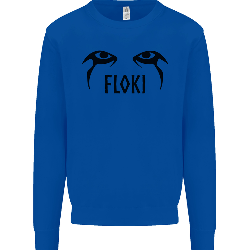 Floki Eyes Vikings Valhalla Odin Mens Sweatshirt Jumper Royal Blue