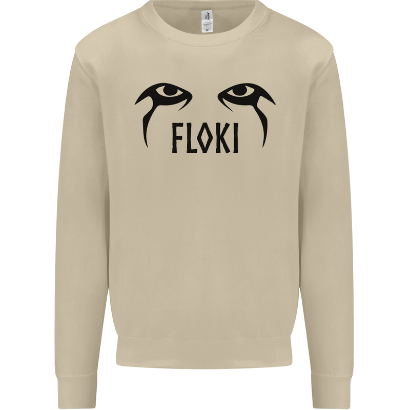 Floki Eyes Vikings Valhalla Odin Mens Sweatshirt Jumper Sand
