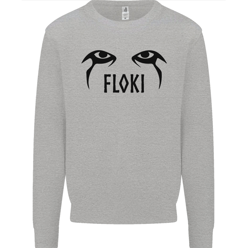 Floki Eyes Vikings Valhalla Odin Mens Sweatshirt Jumper Sports Grey