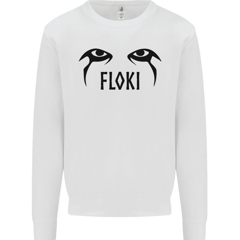 Floki Eyes Vikings Valhalla Odin Mens Sweatshirt Jumper White
