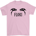 Floki Eyes Vikings Valhalla Odin Mens T-Shirt Cotton Gildan Light Pink