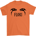 Floki Eyes Vikings Valhalla Odin Mens T-Shirt Cotton Gildan Orange