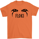 Floki Eyes Vikings Valhalla Odin Mens T-Shirt Cotton Gildan Orange