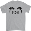Floki Eyes Vikings Valhalla Odin Mens T-Shirt Cotton Gildan Sports Grey