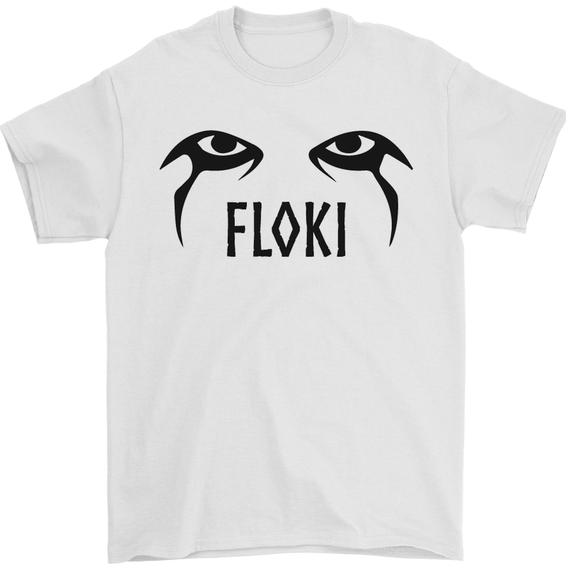 Floki Eyes Vikings Valhalla Odin Mens T-Shirt Cotton Gildan White
