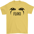 Floki Eyes Vikings Valhalla Odin Mens T-Shirt Cotton Gildan Yellow
