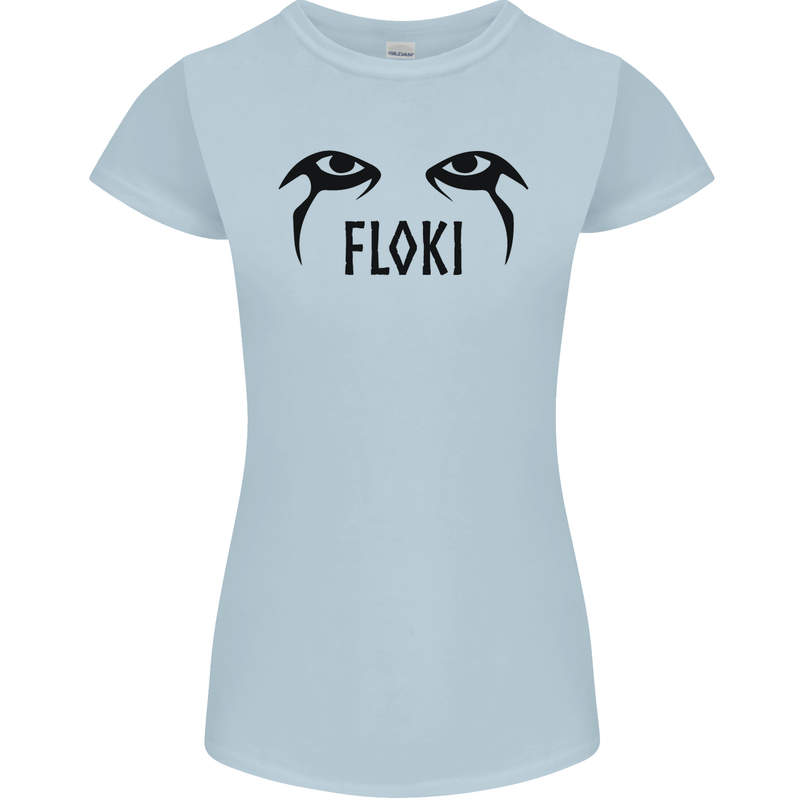 Floki Eyes Vikings Valhalla Odin Womens Petite Cut T-Shirt Light Blue
