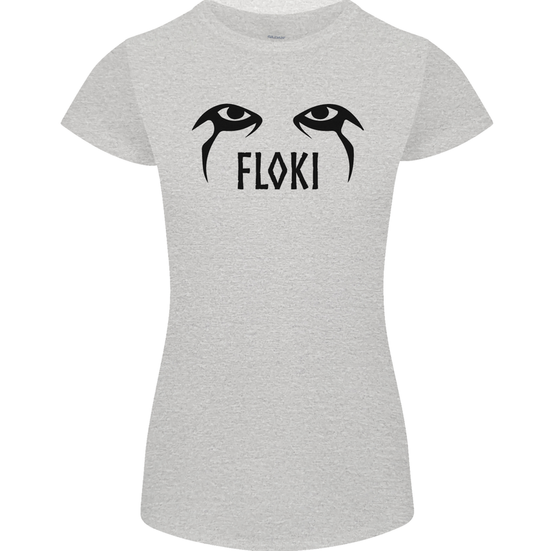 Floki Eyes Vikings Valhalla Odin Womens Petite Cut T-Shirt Sports Grey