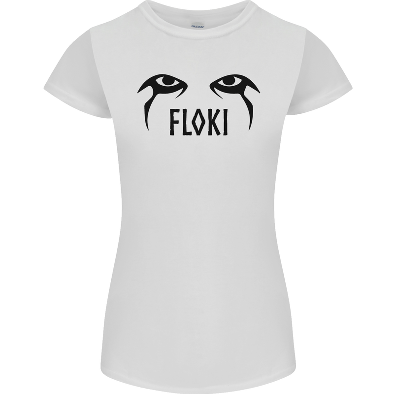 Floki Eyes Vikings Valhalla Odin Womens Petite Cut T-Shirt White