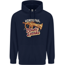 Flugelhorn Music Speaks Where Words Fail Childrens Kids Hoodie Navy Blue