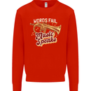 Flugelhorn Music Speaks Where Words Fail Kids Sweatshirt Jumper Bright Red