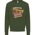 Flugelhorn Music Speaks Where Words Fail Kids Sweatshirt Jumper Forest Green