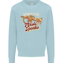 Flugelhorn Music Speaks Where Words Fail Kids Sweatshirt Jumper Light Blue