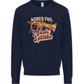 Flugelhorn Music Speaks Where Words Fail Kids Sweatshirt Jumper Navy Blue