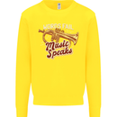 Flugelhorn Music Speaks Where Words Fail Kids Sweatshirt Jumper Yellow