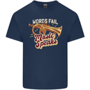 Flugelhorn Music Speaks Where Words Fail Kids T-Shirt Childrens Navy Blue