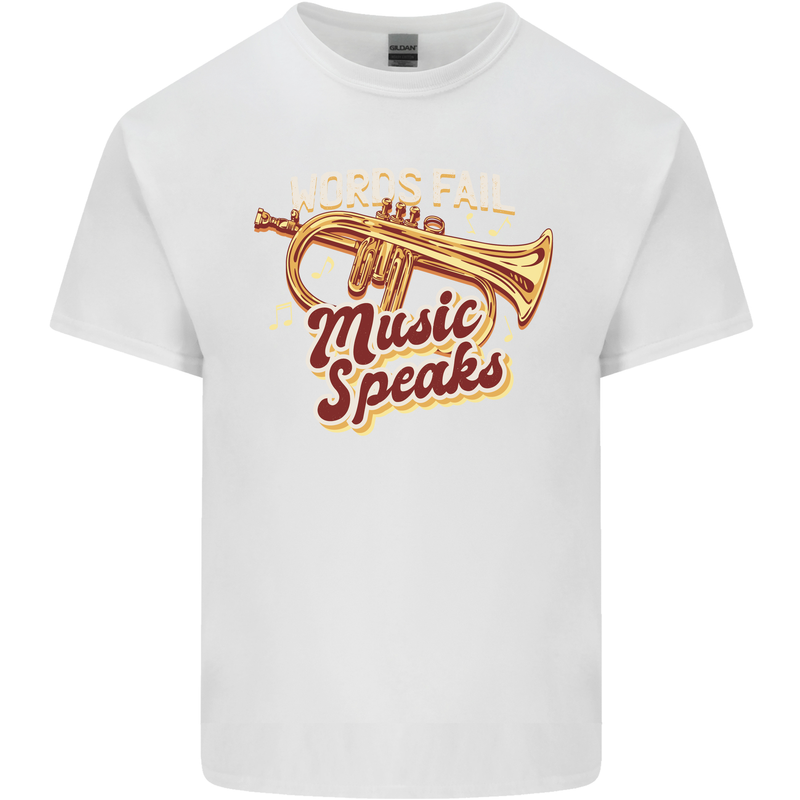 Flugelhorn Music Speaks Where Words Fail Kids T-Shirt Childrens White