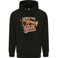 Flugelhorn Music Speaks Where Words Fail Mens 80% Cotton Hoodie Black