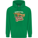 Flugelhorn Music Speaks Where Words Fail Mens 80% Cotton Hoodie Irish Green