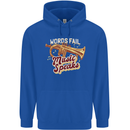 Flugelhorn Music Speaks Where Words Fail Mens 80% Cotton Hoodie Royal Blue