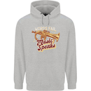 Flugelhorn Music Speaks Where Words Fail Mens 80% Cotton Hoodie Sports Grey