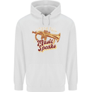 Flugelhorn Music Speaks Where Words Fail Mens 80% Cotton Hoodie White